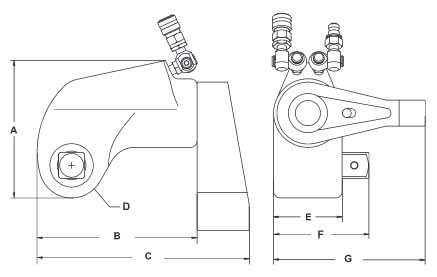 Square Drive Hydraulic Torque Wrench